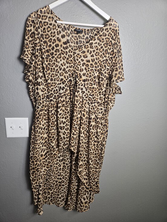 torrid Dresses & Skirts - Torrid Leopard Print Sheer Dress Size 3X